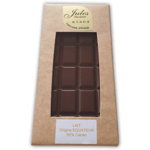 Tablettes de chocolat au lait Equateur de Jules Chocolatier